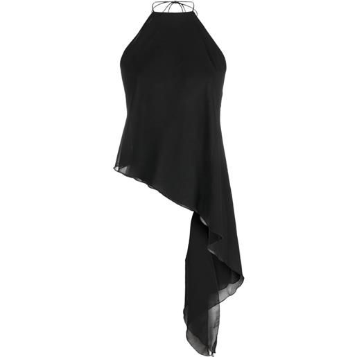 Atu Body Couture blusa drappeggiata con apertura posteriore - nero