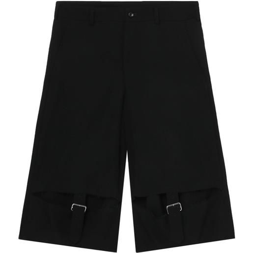 Black Comme Des Garçons shorts con fibbia - nero