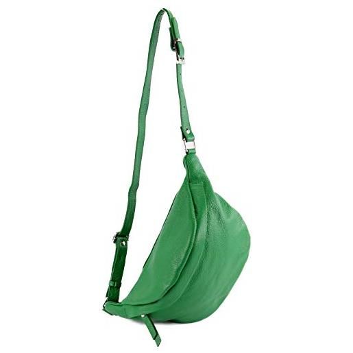 modamoda de - borsa italiana manuale/sera piccola in pelle t77, colore: foglia verde