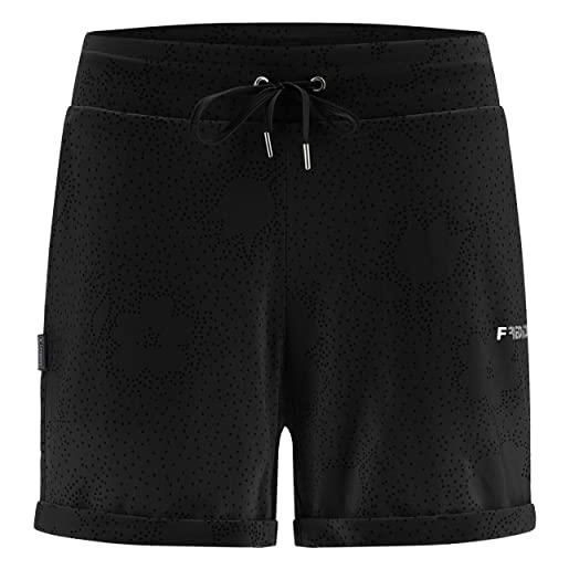 FREDDY - shorts sportivi elasticizzati con stampa floreale puntinata, donna, nero, large
