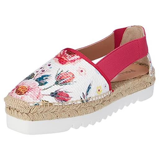 Pollini scarpad. Gomma40 st. Fiori bianco