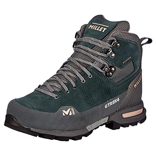 Millet 4 g trek gtx w-scarpe da hiking alte-donna-membrana gore-tex e suola vibram-grigio, shadow, 38 eu