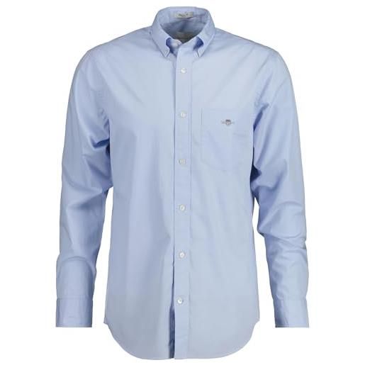 GANT reg poplin shirt, camicia uomo, blu ( light blue ), m