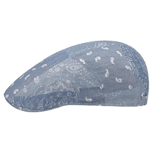 Stetson coppola waterdrop donna - made in the eu cotton cap cappello piatto berretto lino con visiera, visiera primavera/estate - s (54-55 cm) blu