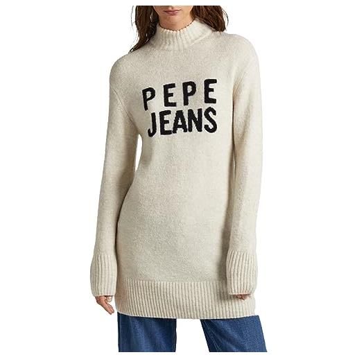 Pepe Jeans denisse dress, vestito donna, grigio (dark grey marl), m