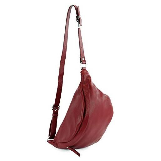 modamoda de - borsa italiana manuale/sera piccola in pelle t77, colore: rosso purpureo
