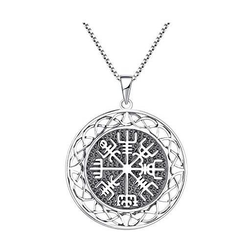 JO WISDOM vichingo amuleto vegvisir ciondolo collana in argento 925