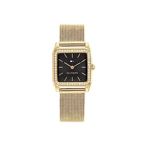 Tommy Hilfiger orologio analogico al quarzo da donna con cinturino in acciaio inossidabile dorato - 1782611