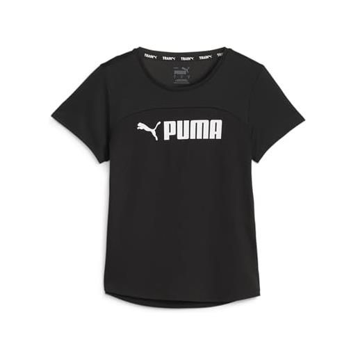 PUMA fit logo ultrabreathe tee, maglietta donna, black white, s