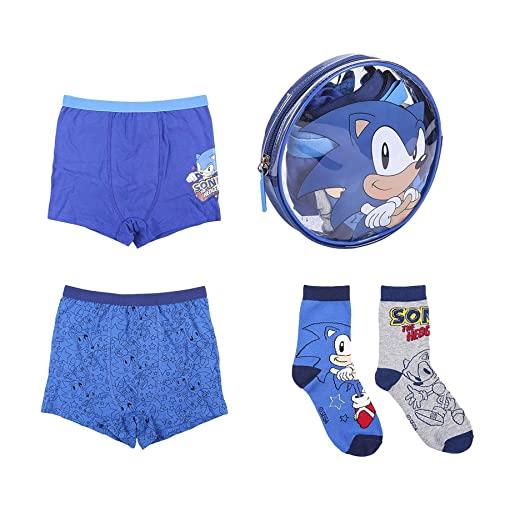 CERDÁ LIFE'S LITTLE MOMENTS pack boxer y calcetines sonic para niños-licencia oficial sega and socks for kids-official license, multicolor, taglia unica bambino