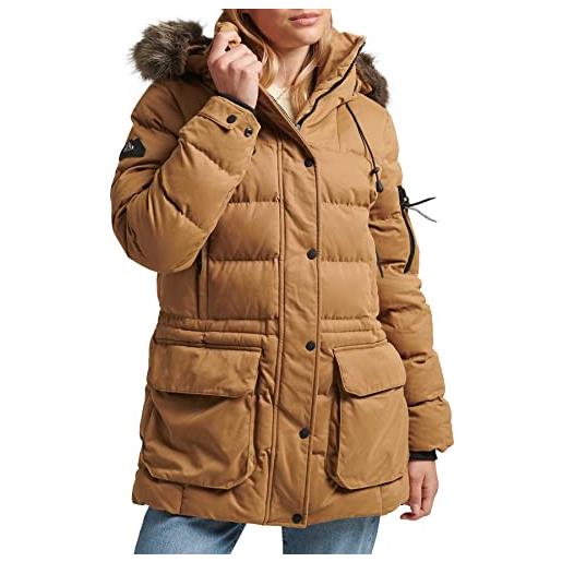 Superdry microfibre expedition parka giacca, sabbia, s donna