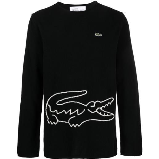 Comme Des Garçons Shirt maglione con logo x lacoste - nero