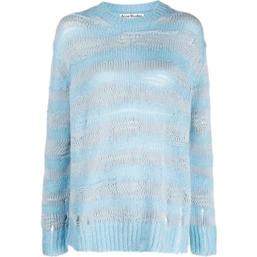 Acne Studios maglione con effetto vissuto a righe - blu