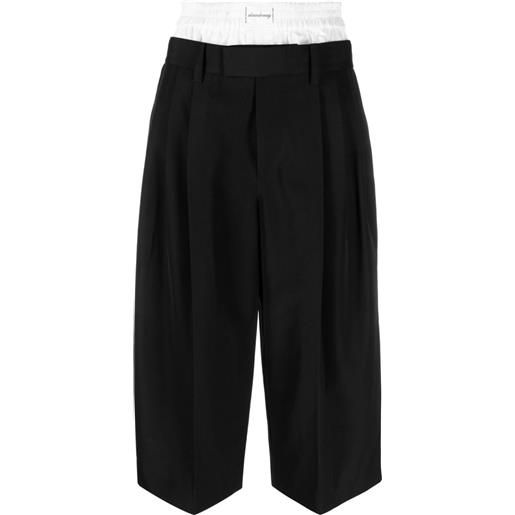 Alexander Wang pantaloni crop con doppia vita - nero
