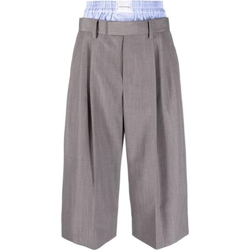 Alexander Wang pantaloni crop con doppia vita - grigio