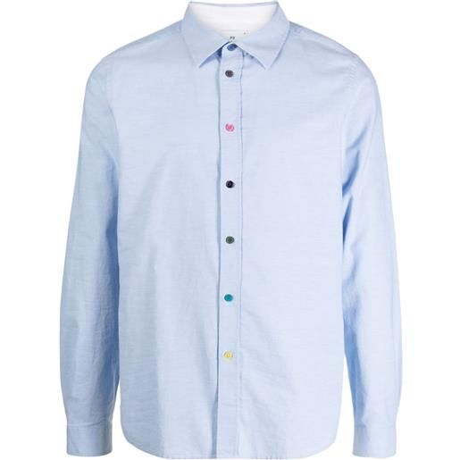 PS Paul Smith camicia con bottoni a contrasto - blu