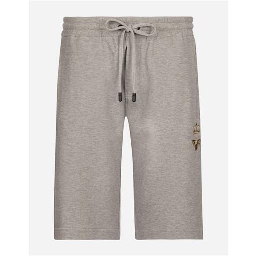 Dolce & Gabbana bermuda jogging in jersey con ricamo