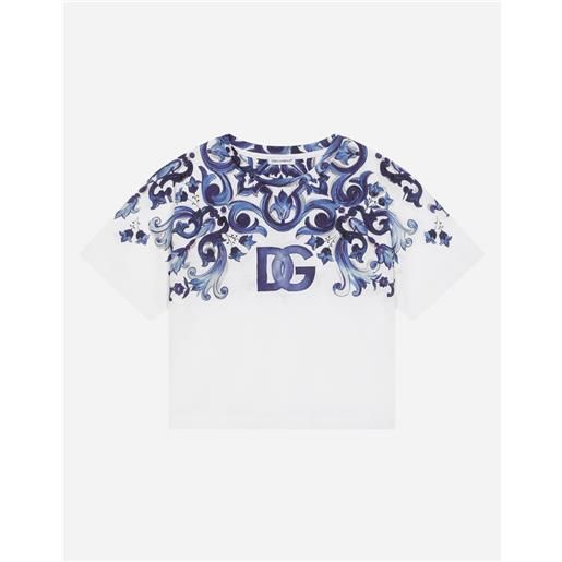 Dolce & Gabbana t-shirt in jersey stampa maiolica
