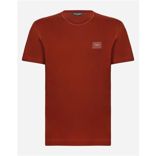 Dolce & Gabbana cotton t-shirt with logoed plaque