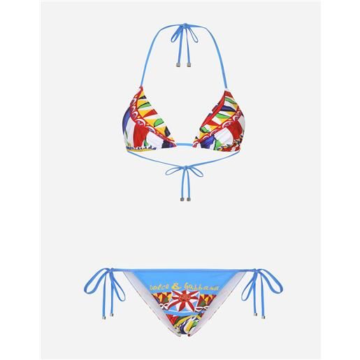 Dolce & Gabbana bikini a triangolo stampa carretto