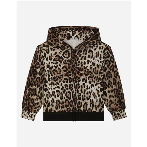 Dolce & Gabbana felpa in jersey stampa leopardo elastico logato
