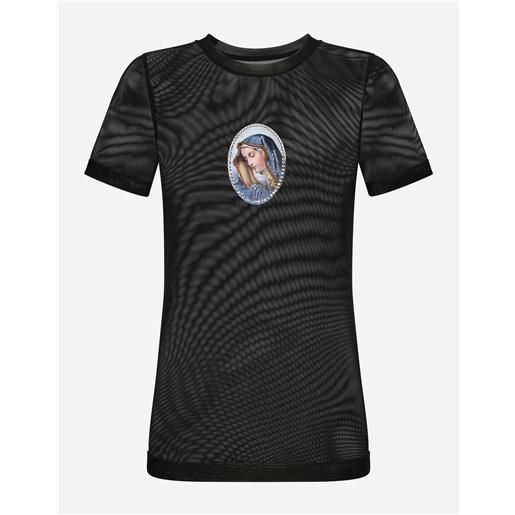 Dolce & Gabbana tulle t-shirt with sacred image patch