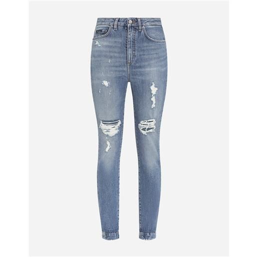 Dolce & Gabbana jeans audrey in denim stretch con rotture