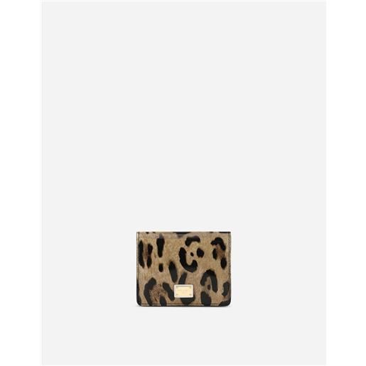 Dolce & Gabbana portafoglio in pelle di vitello lucida stampa leo