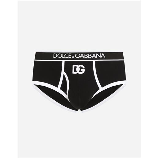Dolce & Gabbana fine-rib cotton brando briefs with dg patch