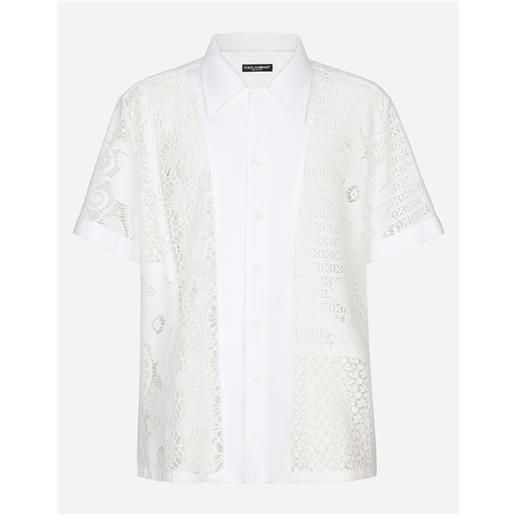 Dolce & Gabbana camicia hawaii con inserti in pizzo