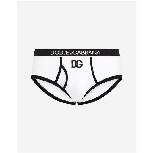 Dolce & Gabbana fine-rib cotton brando briefs with dg patch