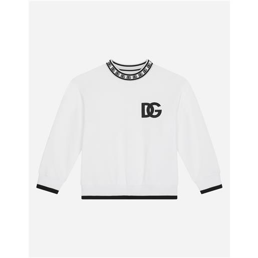Dolce & Gabbana felpa girocollo in jersey ricamo dg logo