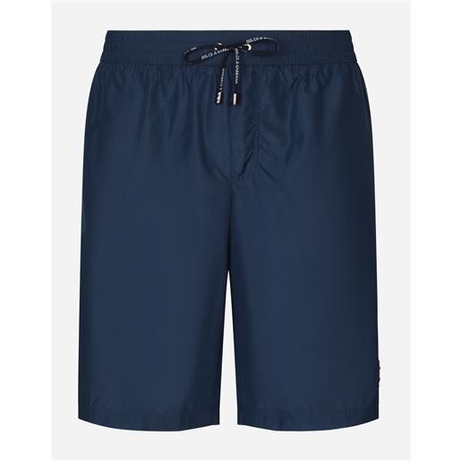Dolce & Gabbana mid-length swim trunks with branded plate
