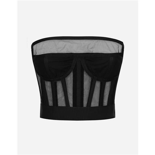 Dolce & Gabbana tulle bustier top with boning