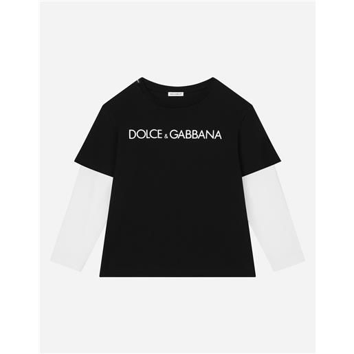 Dolce & Gabbana t-shirt manica lunga in jersey con stampa logo