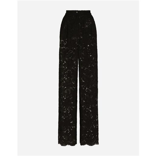 Dolce & Gabbana pantaloni flare in pizzo stretch logato