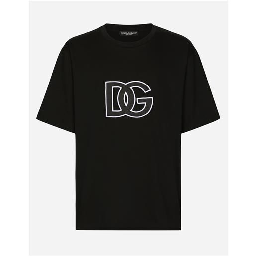 Dolce & Gabbana cotton round-neck t-shirt with dg patch