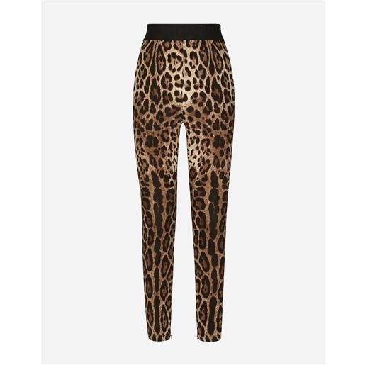 Dolce & Gabbana leggings in charmeuse stampa leopardo