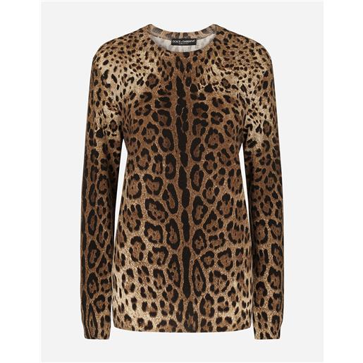 Dolce & Gabbana maglia in cashmere stampa leopardo