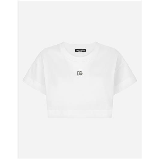 Dolce & Gabbana t-shirt corta in jersey con logo dg