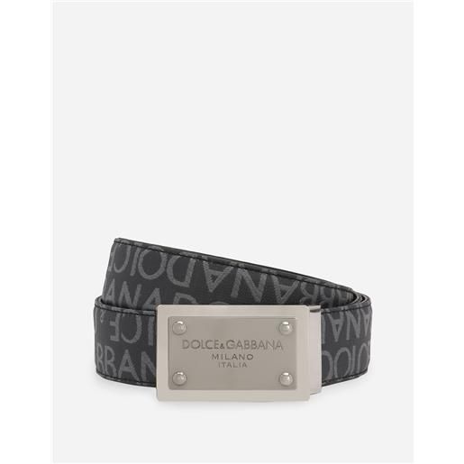 Dolce & Gabbana cintura in jacquard spalmato con placca logata