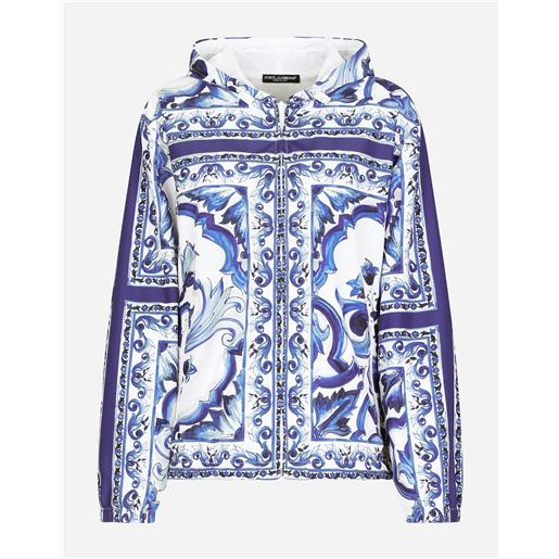 Dolce & Gabbana giacca a vento stampa maiolica con cappuccio