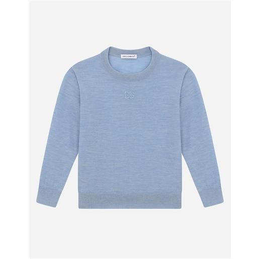 Dolce & Gabbana cashmere round-neck sweater with dg logo embroidery