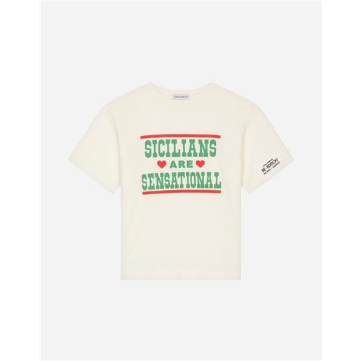 Dolce & Gabbana t-shirt in jersey stampa sicilians are sensational