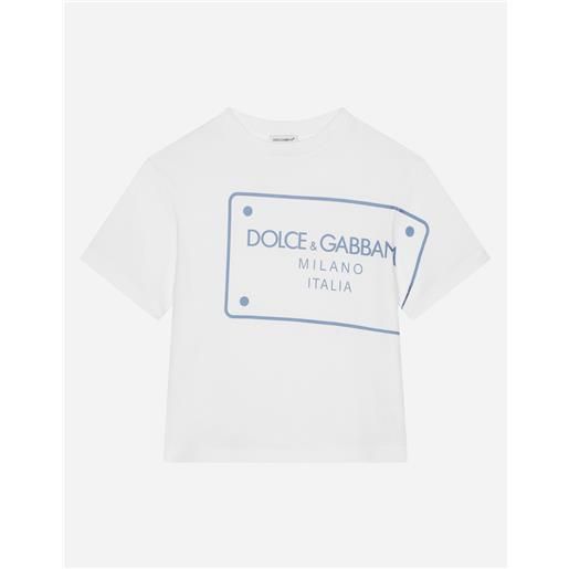 Dolce & Gabbana t-shirt in jersey stampa placca logo