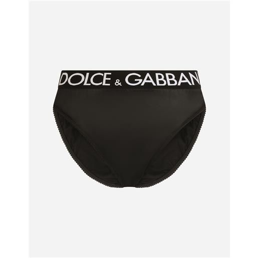 Dolce & Gabbana high-waisted satin briefs with branded elastic