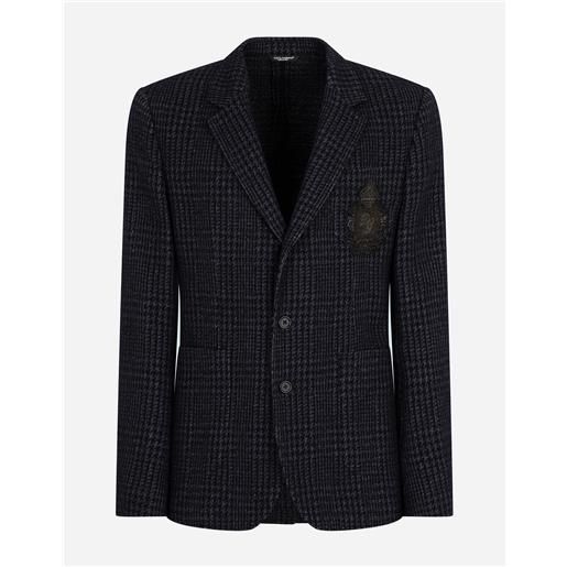Dolce & Gabbana giacca portofino in jersey check con patch