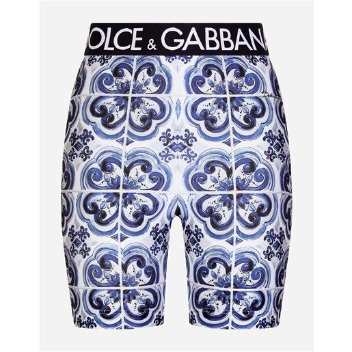 Dolce & Gabbana ciclista in jersey stampa maiolica