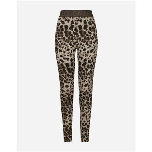 Dolce & Gabbana leggings in jersey jacquard leopardo