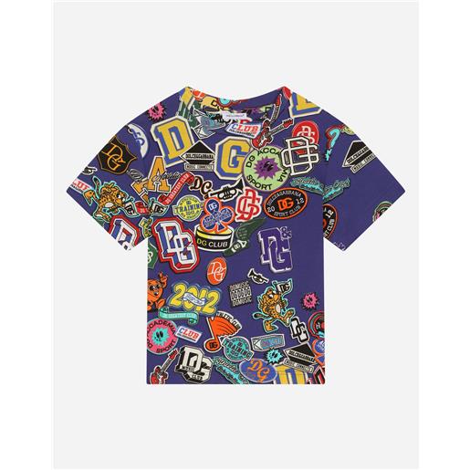 Dolce & Gabbana t-shirt manica corta in jersey con stampa stickers